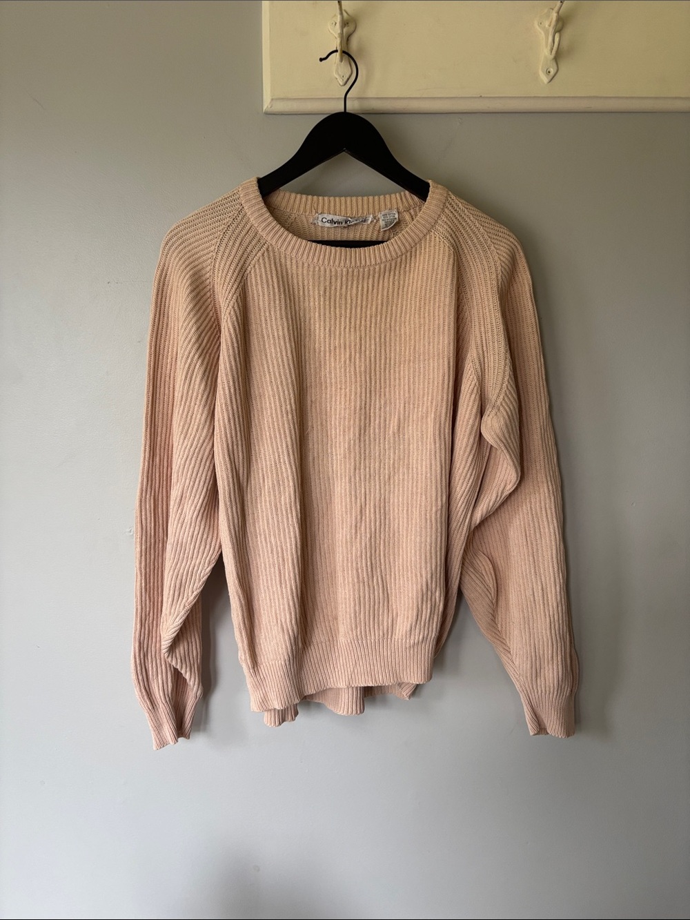 Vintage Calvin Klein Pink 100% Cotton Crewneck Sweatshirt Large